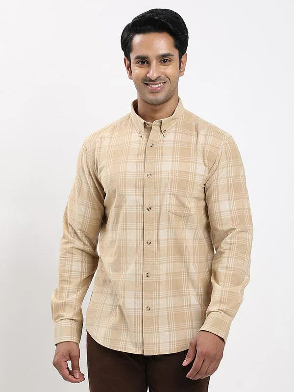 Men Checked Full Sleeve Cotton Corduroy Shirt
