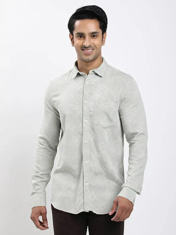 Fairtrade Men Printed Full Sleeve Viscose Blend Shirt