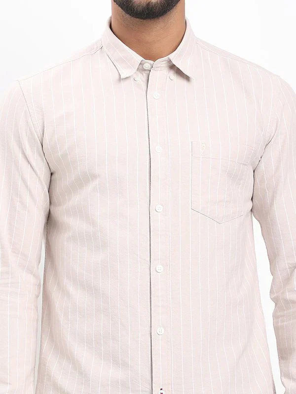 Fairtrade Men Striped Full Sleeve Cotton Shirt