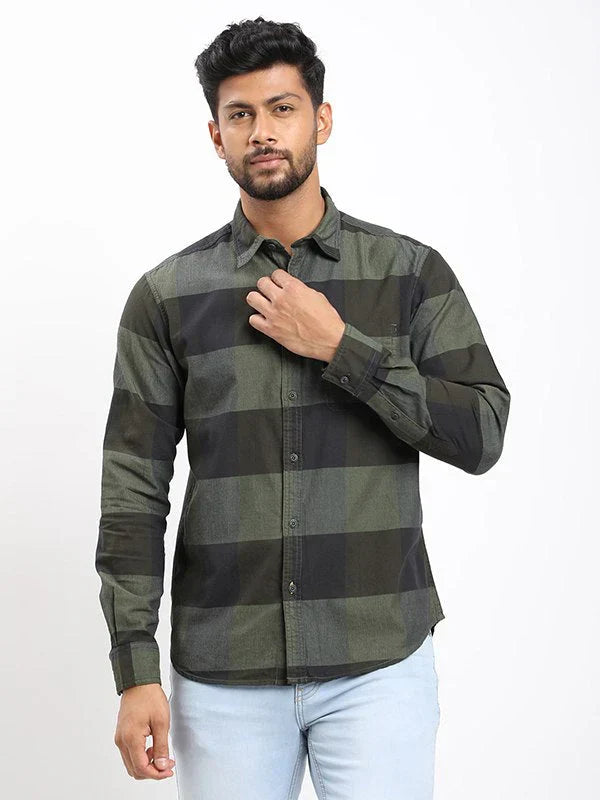 Men Checked Full Sleeve Cotton Shirt