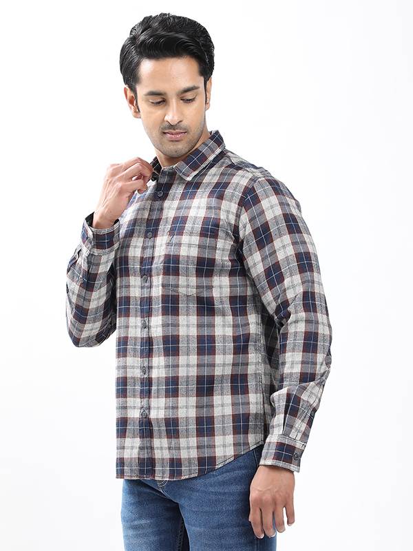 Men Checked Full Sleeve Cotton Corduroy Shirt