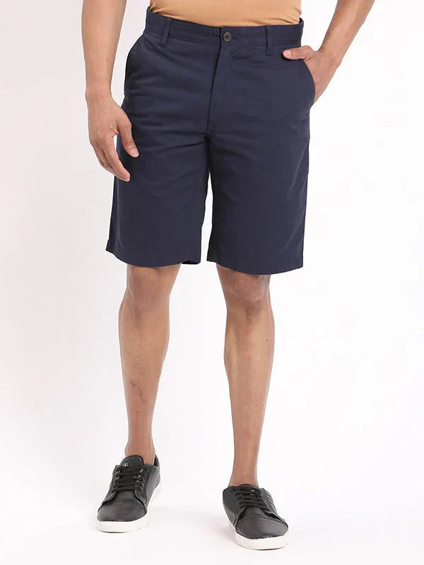 Men Solid Cotton Shorts