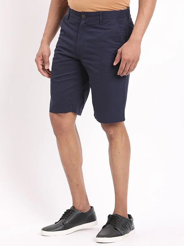 Men Solid Cotton Shorts