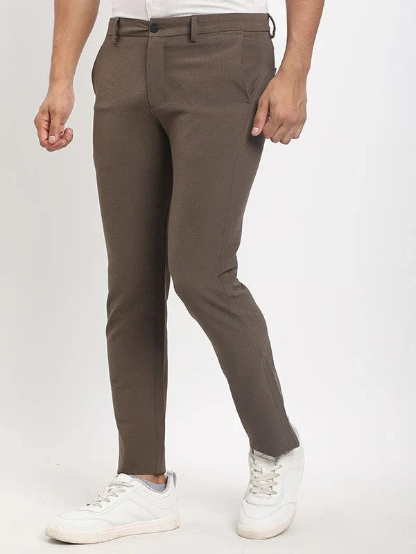 Men Brooklyn Fit Polyester Blend Trouser