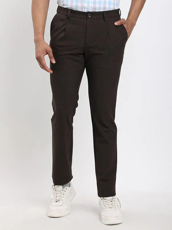 Men Urban Fit Polyester Blend Trouser