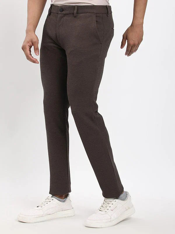 Men Urban Fit Polyester Blend Trouser