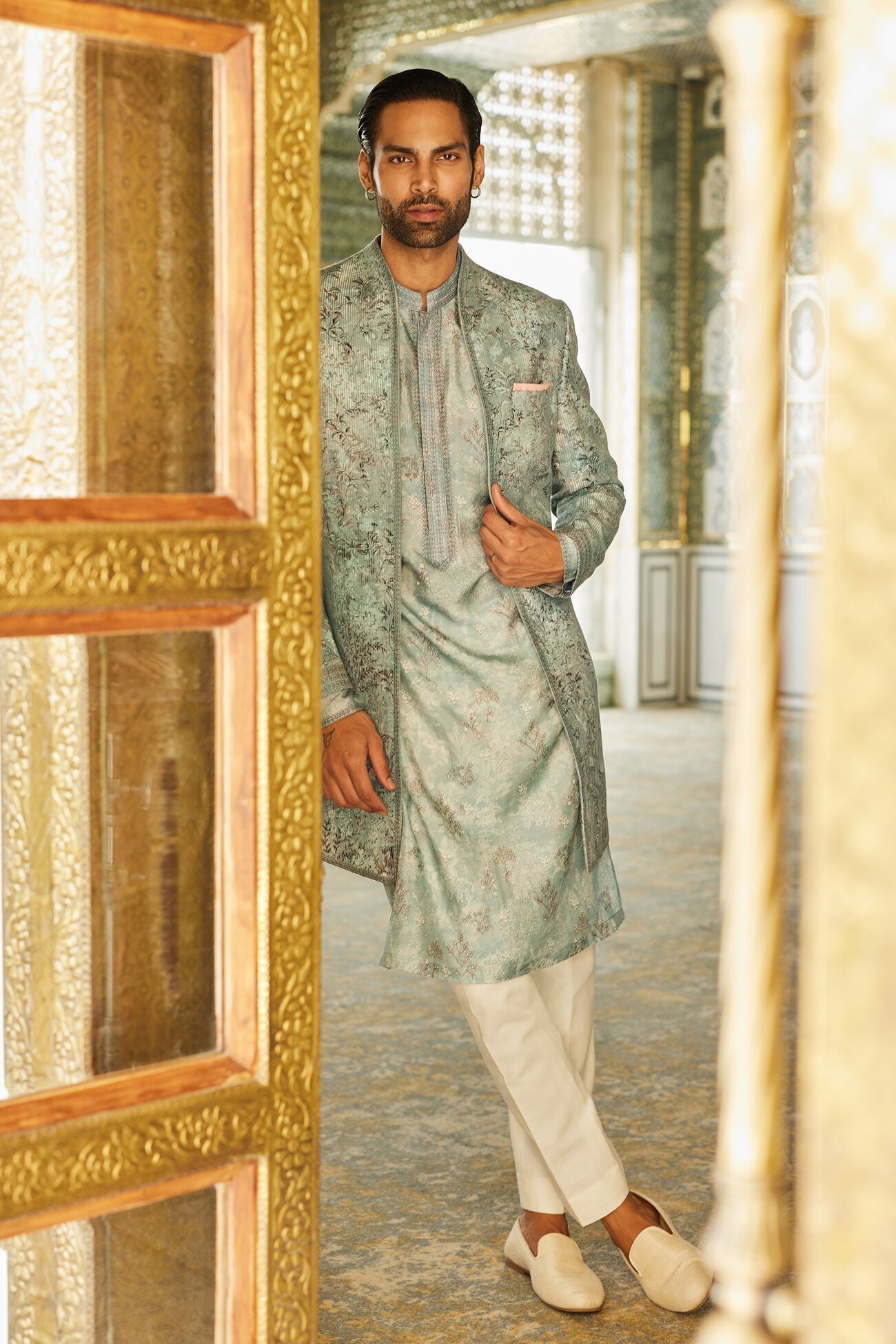 Sharv Silk Sherwani - Blue