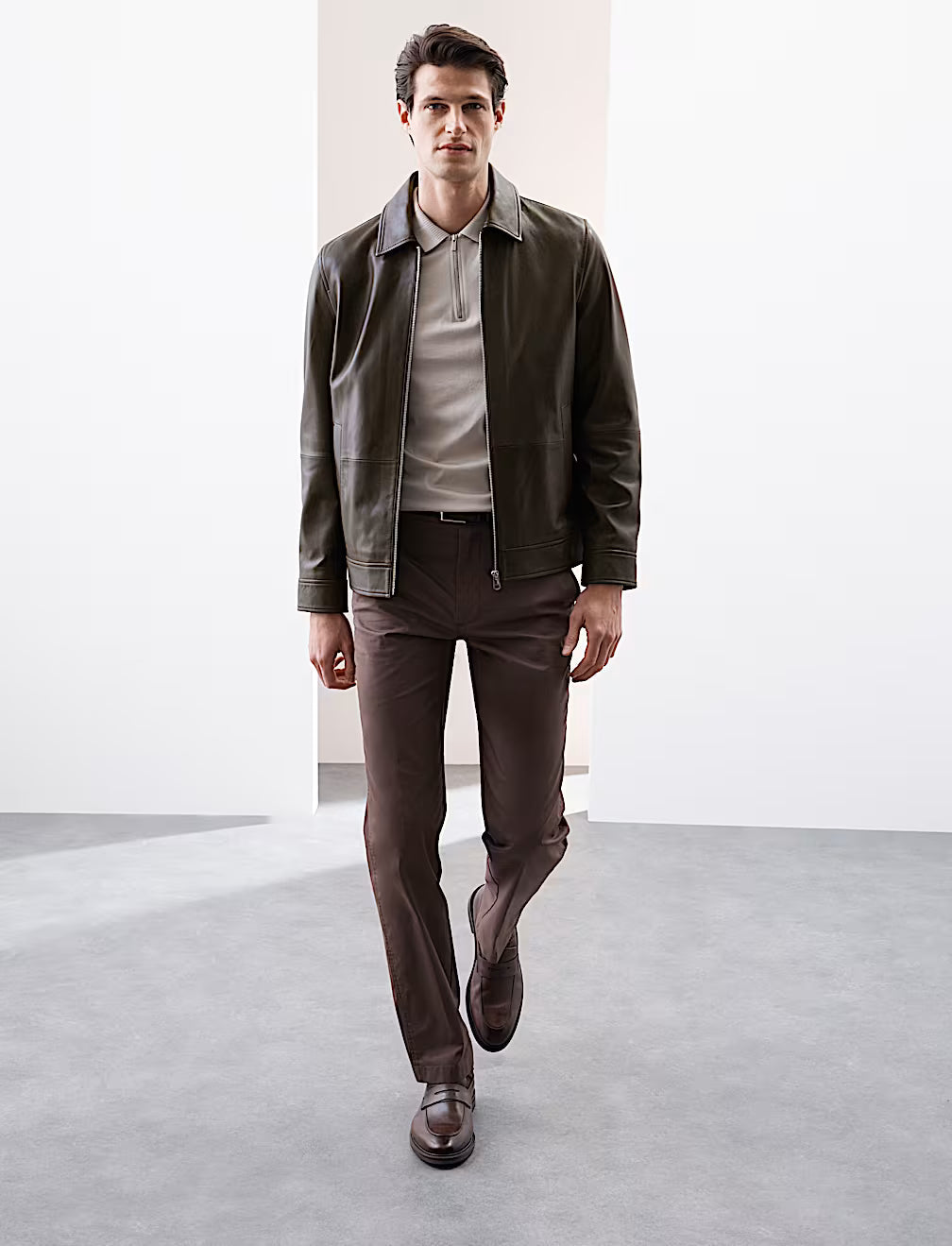 Leather Harrington Jacket