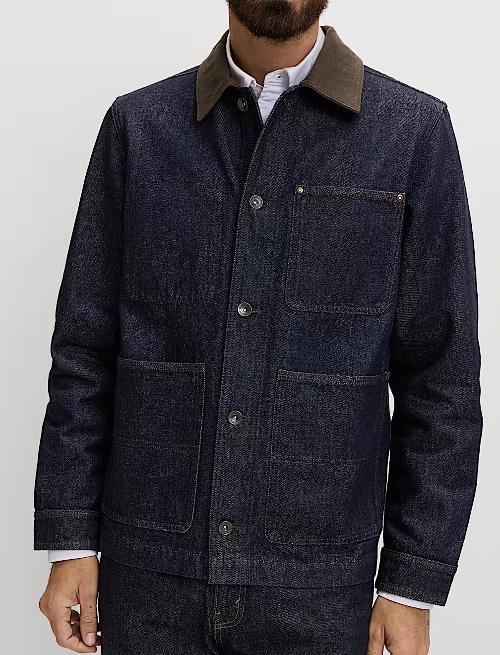 Denim Contrast Collar Jacket