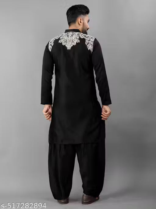 Sikandar Movie Special Embroidery black Kurta Pajama Set