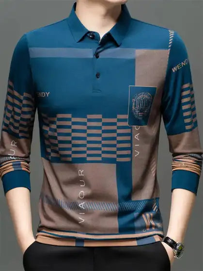 Printed Men Blue T-Shirt