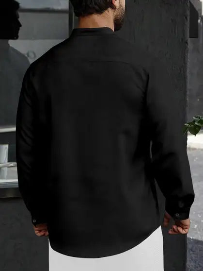 Men Printed Kurta (Black)