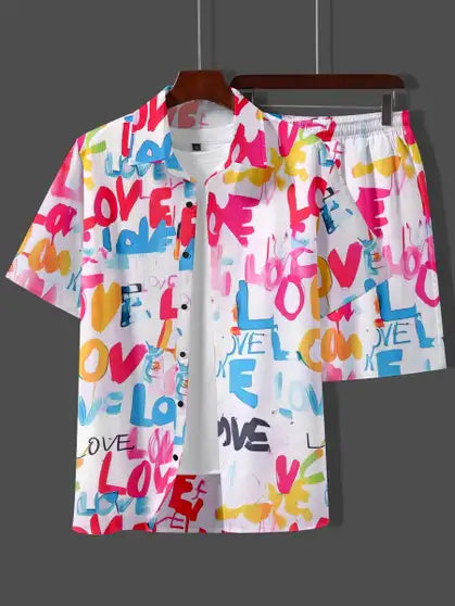 GLORI STAR Shirt Chino Shorts Western Set