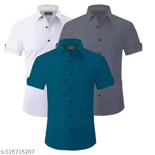 " Men's Cotton Half Sleeve Casual Shirts - 3 Piece Pack - Affordable Luxury"